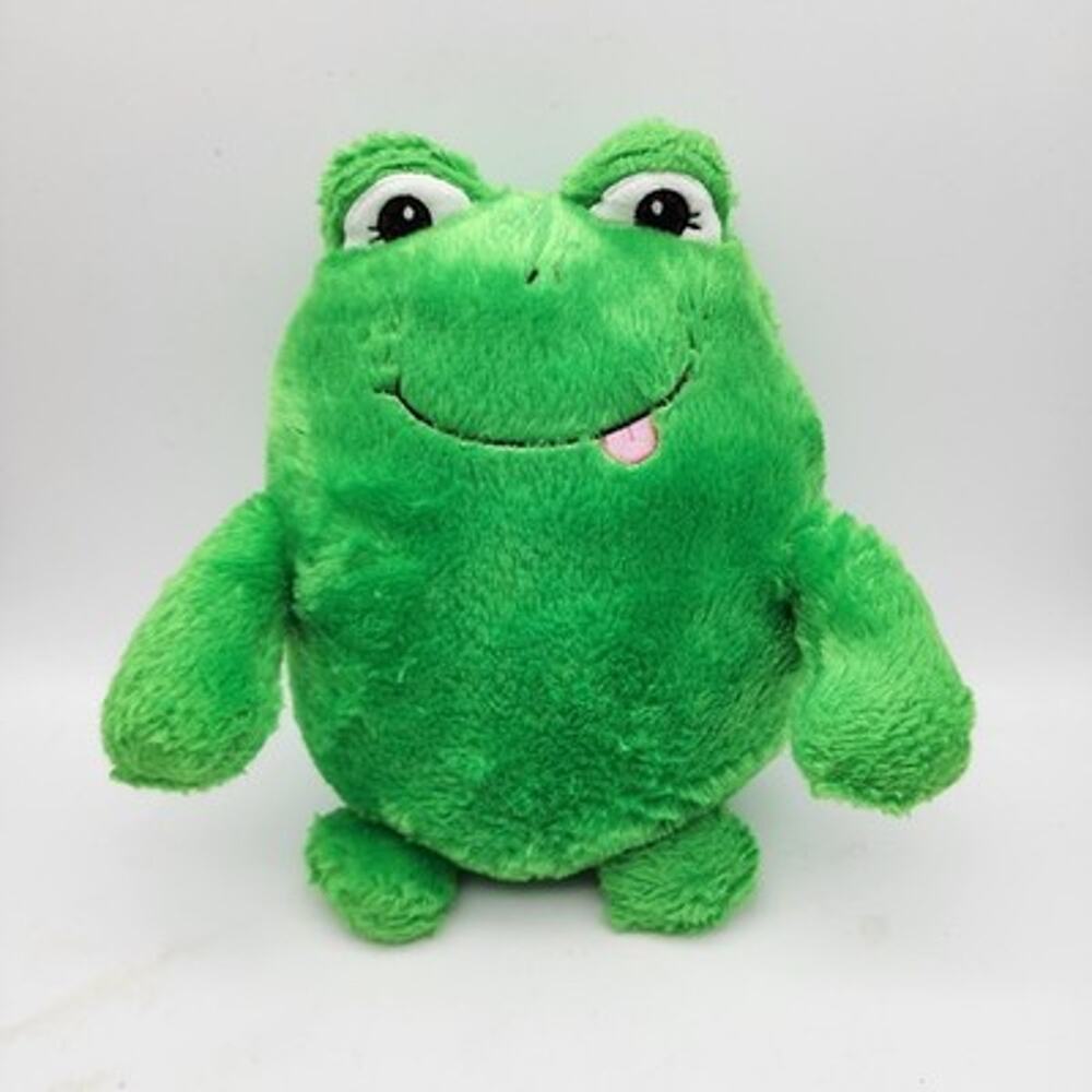 Frankie Frog Plush 11" Green Fur Smiling Tongue Stuffed Animal Progressive 2022